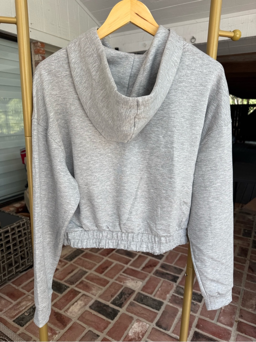 Scoop Scuba Pullover Hoodie Heather Gray Size S NWT - Picture 3 of 7